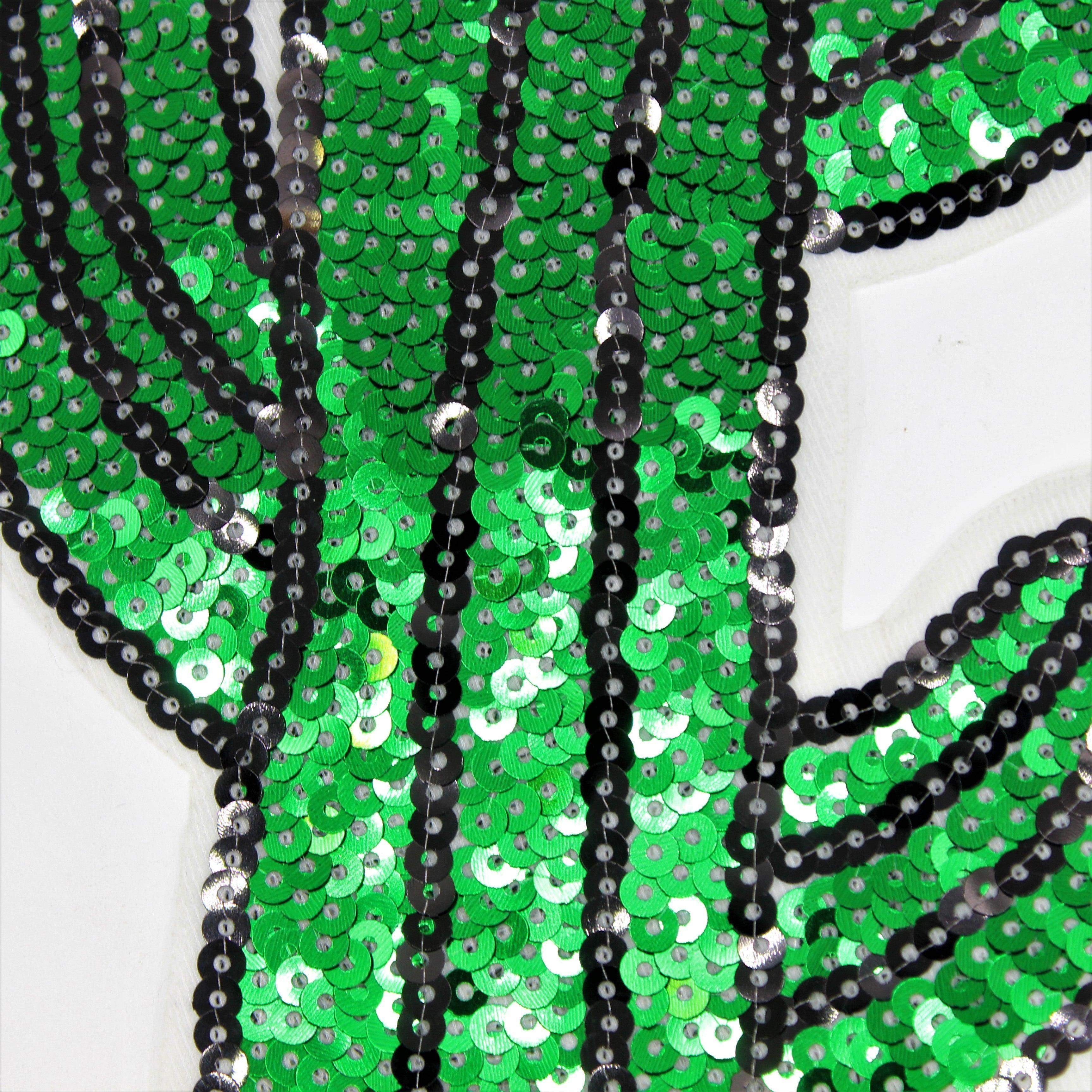 Set of 2 Green Patches with Sequins 26x15 cm - ACCESSOIRES LEDUC BV