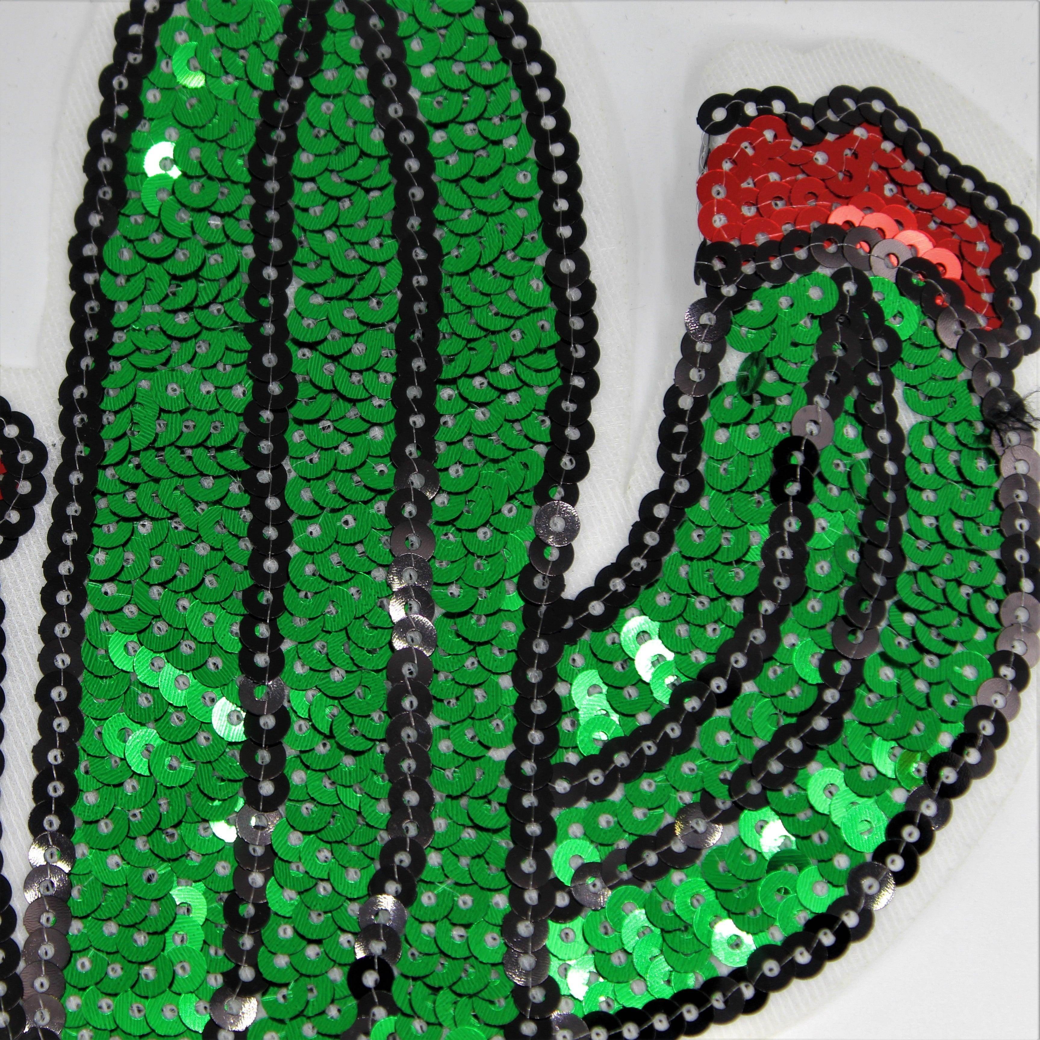 Set of 2 Green Patches with Sequins 26x15 cm - ACCESSOIRES LEDUC BV