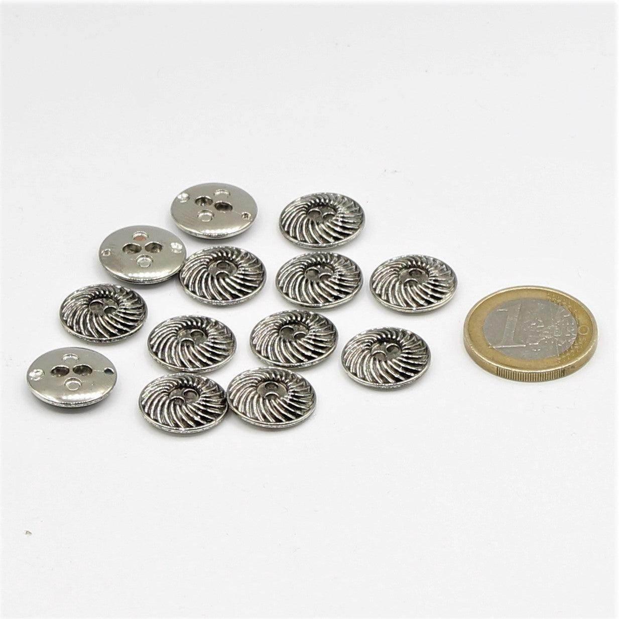 Gold or Silver Button with Spiral Pattern - ACCESSOIRES LEDUC BV