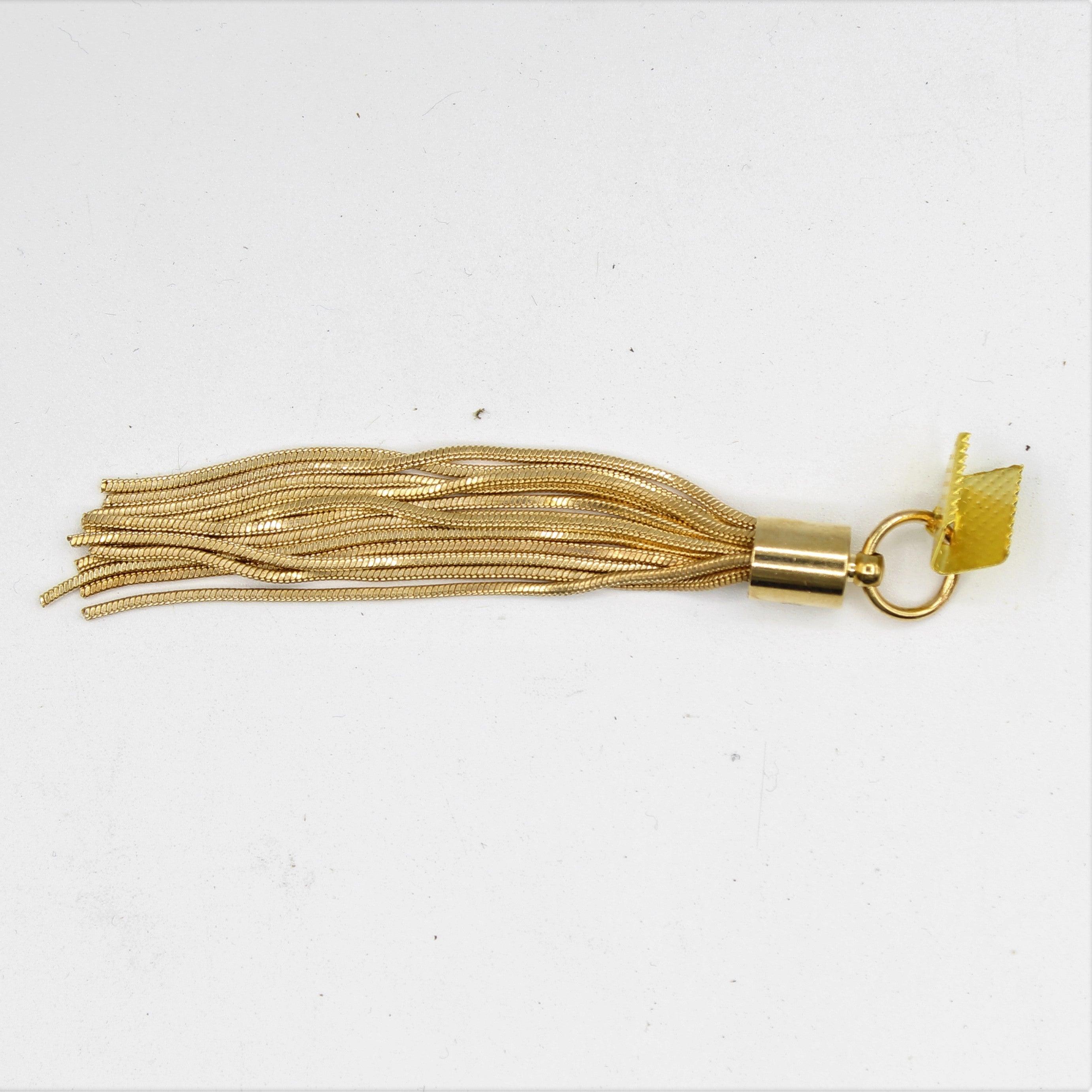 2x Golden Tassel with hook 8x1cm - ACCESSOIRES LEDUC
