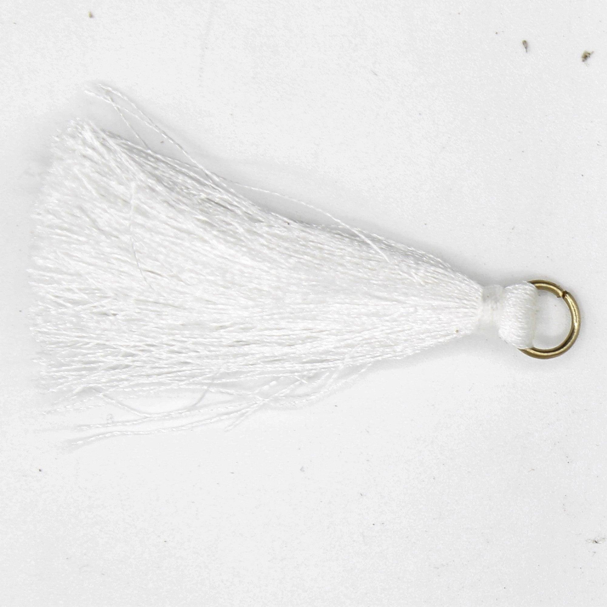 4x White Tassel with Gold Clip 5cm - ACCESSOIRES LEDUC BV