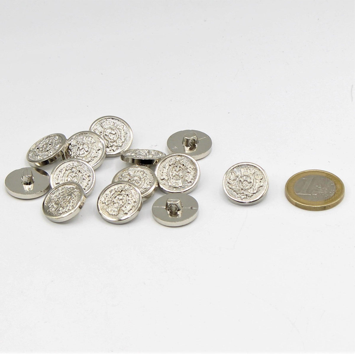 Gold and Silver Metallized Nylon Shank Button with Crown Design 15,18,20 and 23mm - ACCESSOIRES LEDUC BV