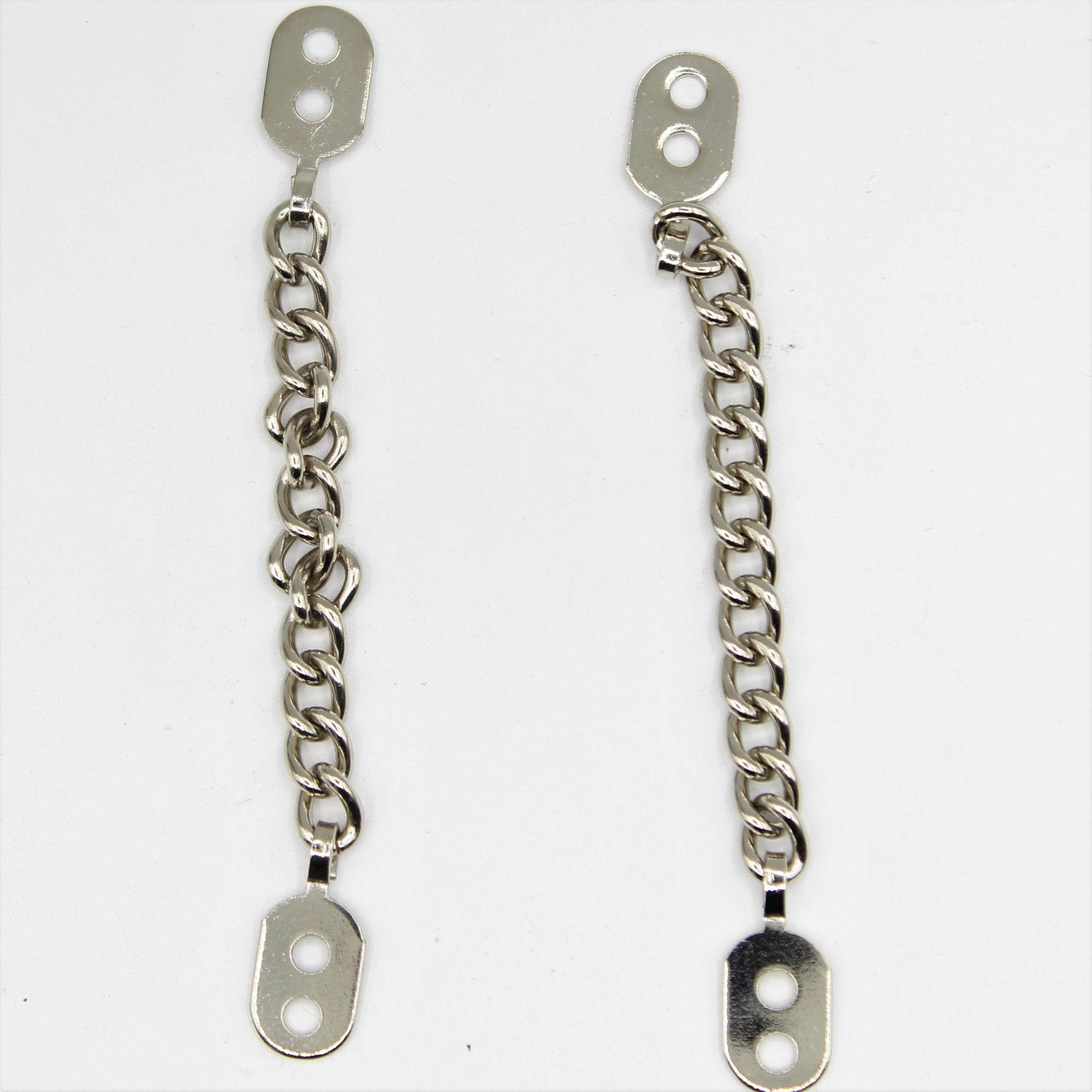 5 Small Decorative Silver Chain, Extension Chain or Decoration for Leather Goods, Bags, Coat chain- 9 cm - ACCESSOIRES LEDUC BV