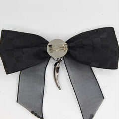 Black Bow Tie, Silver Horn with Strass and Pin 9x4cm - ACCESSOIRES LEDUC