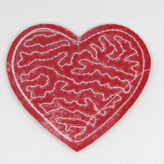 Set of 2 Red Heart Patch with Sequins 7cm - ACCESSOIRES LEDUC