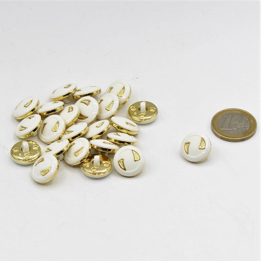 Gold and White Shank Button 6mm - ACCESSOIRES LEDUC