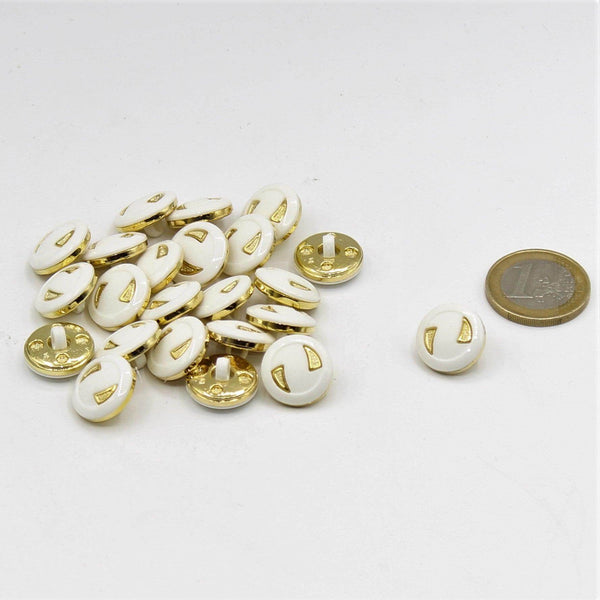 Botón Vástago Oro y Blanco 15mm