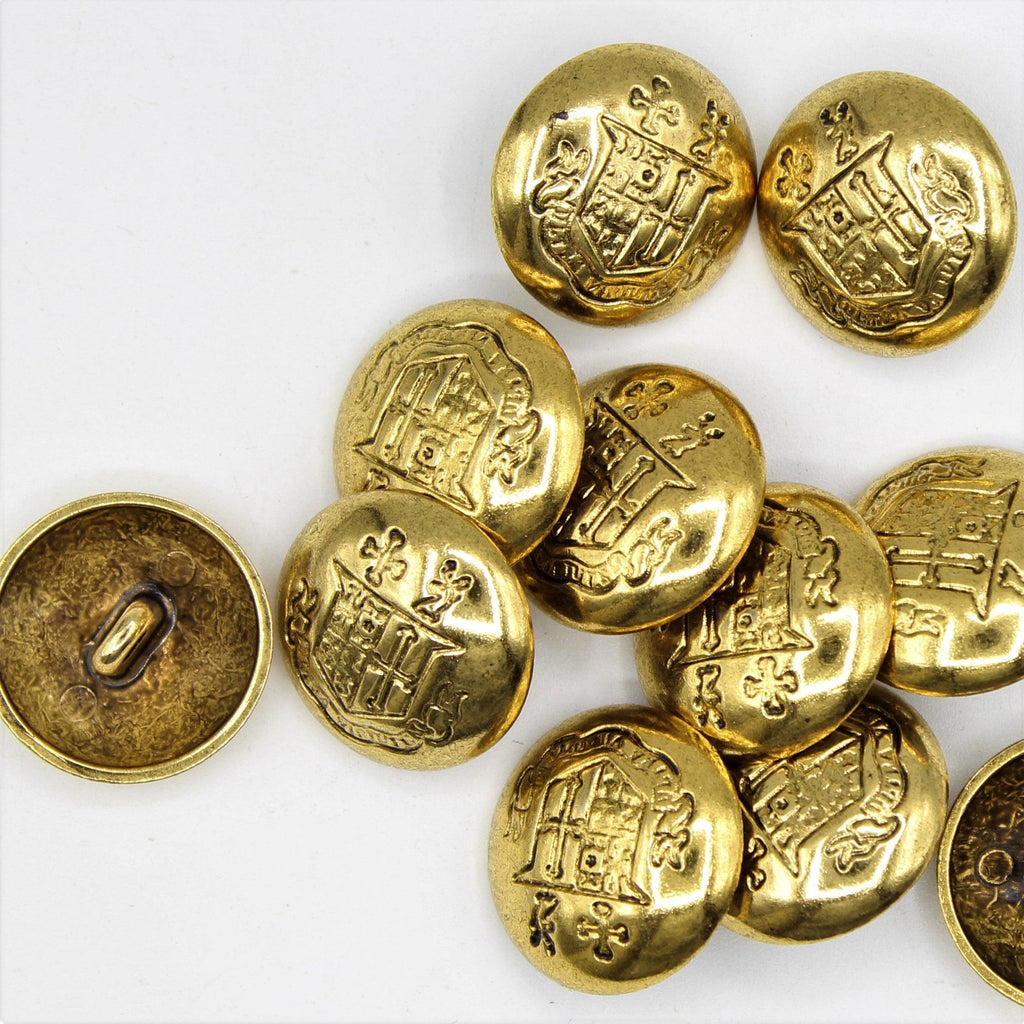 Goldener Ösenknopf mit christlichem Muster 11mm - ACCESSOIRES LEDUC
