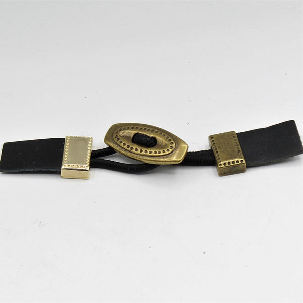 Schnallenverschluss Leder und Gold 13cm - ACCESSOIRES LEDUC