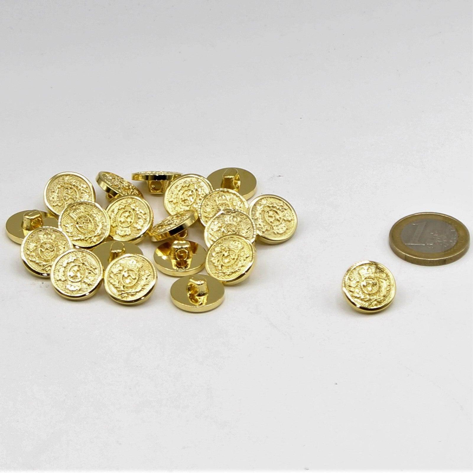 Gold and Silver Metallized Nylon Shank Button with Crown Design 15,18,20 and 23mm - ACCESSOIRES LEDUC BV