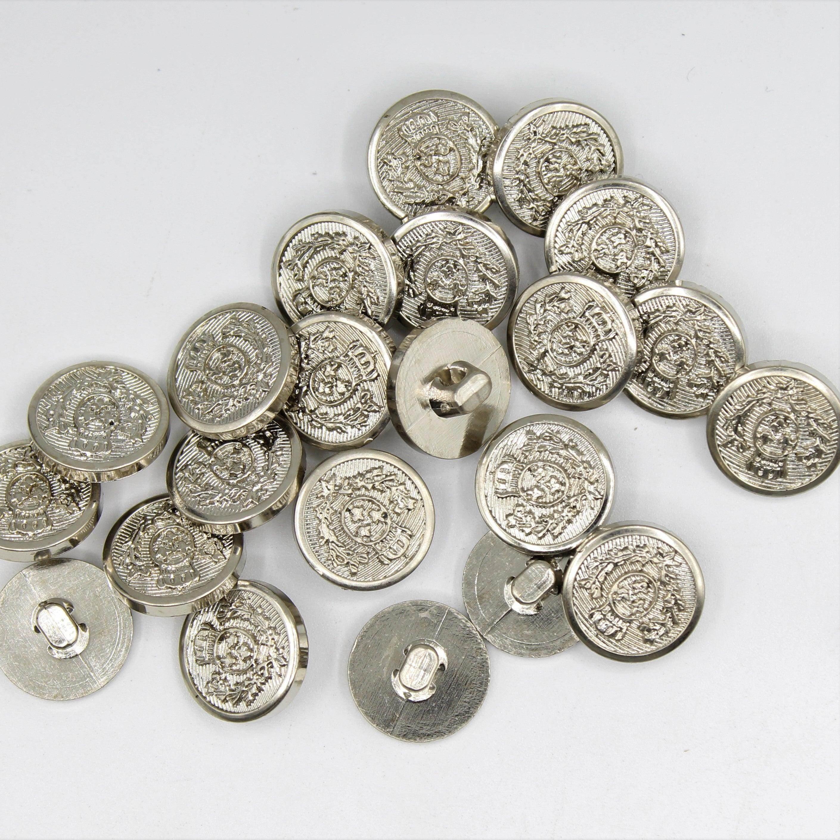 Gold and Silver Metallized Nylon Shank Button with Crown Design 15,18,20 and 23mm - ACCESSOIRES LEDUC BV