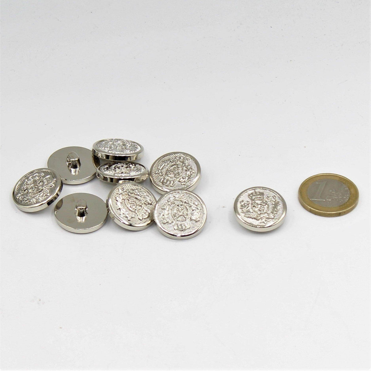 Gold and Silver Metallized Nylon Shank Button with Crown Design 15,18,20 and 23mm - ACCESSOIRES LEDUC BV