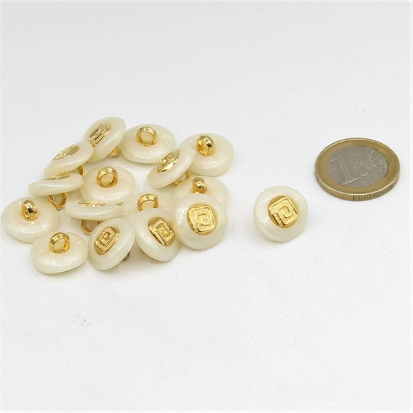 Weißer Ösenknopf mit Gold 6mm - ACCESSOIRES LEDUC