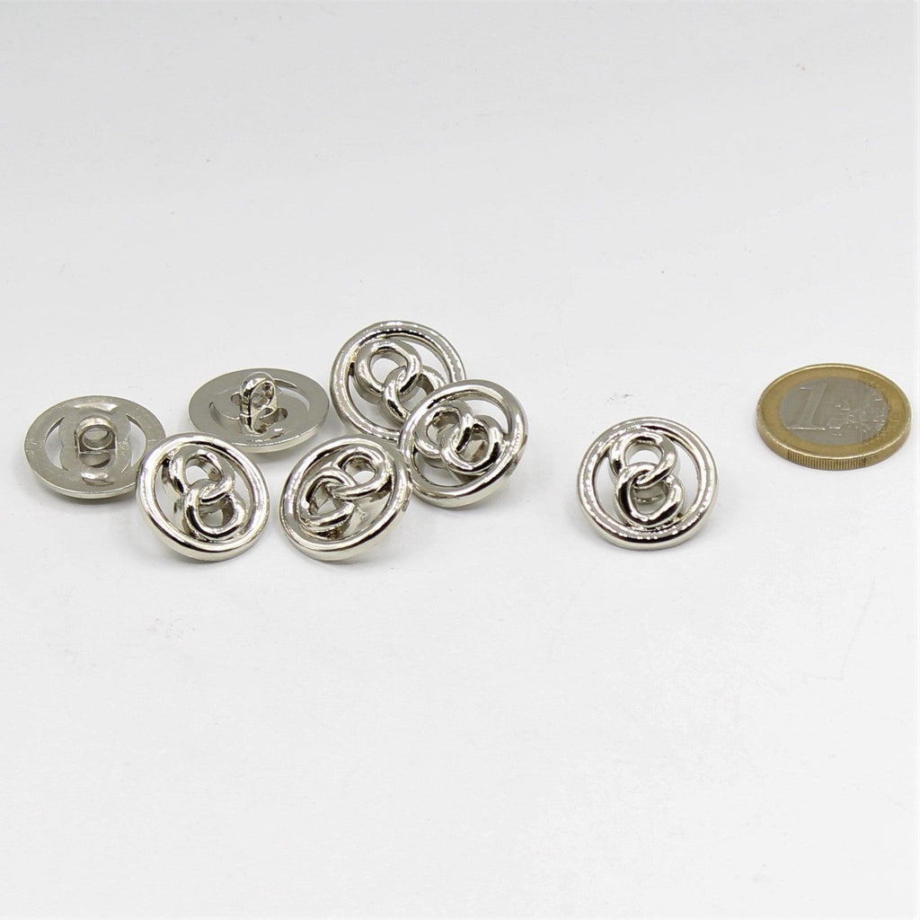 12mm Silver Shank Button with figure "8" - ACCESSOIRES LEDUC