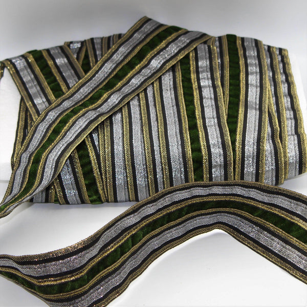 1Meter Ribbon Lurex Combined with Different colors 47mm #RUB02i - ACCESSOIRES LEDUC BV