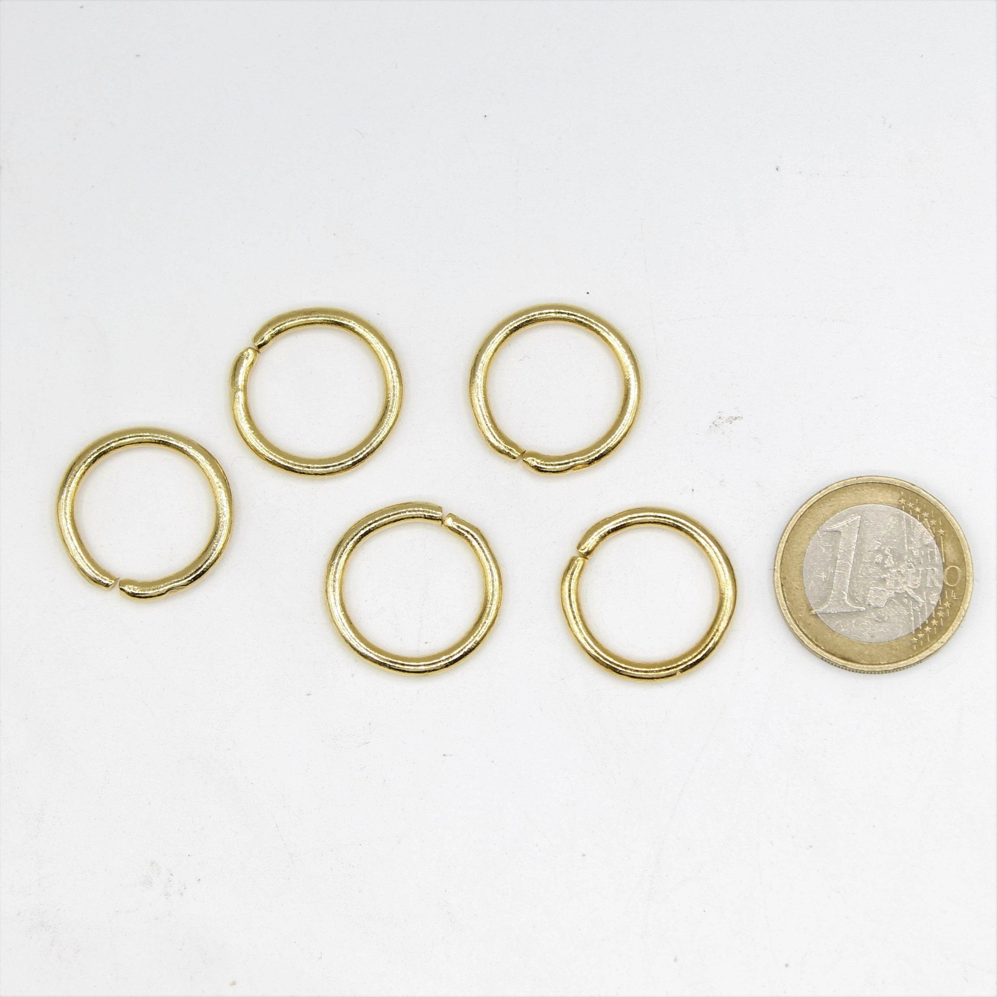 Set of 20 Gold Rings 20mm - ACCESSOIRES LEDUC BV