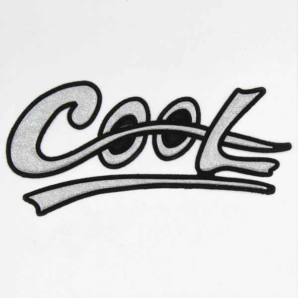 Black and White Shiny Patch "COOL" 12x5cm - ACCESSOIRES LEDUC