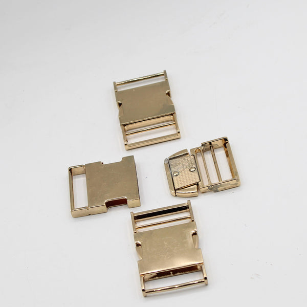 Fibbia 3 clip in metallo in oro / argento - 40 / 30mm - ACCESSORI LEDUC
