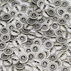 18mm- Thin Metal Zamak BUTTONS with two Holes, colour Old Silver #KZ2100 - ACCESSOIRES LEDUC BV