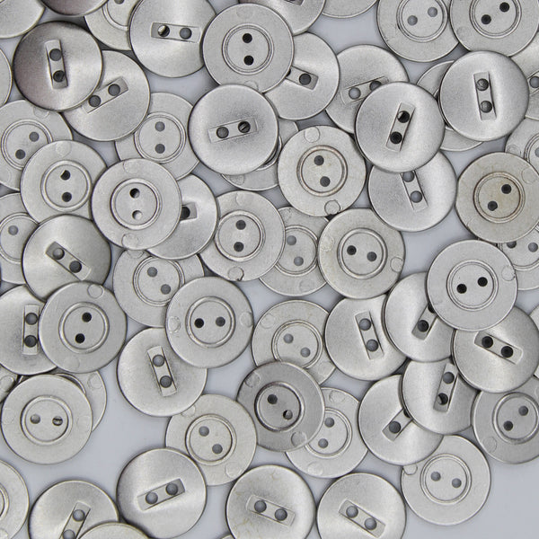 Trimming Shop 15mm Plastic Transparent Clear Round Backing Buttons with 2 Holes for Sewing, Art & Craft, Snap Fasteners, Scrapbooking, 100pcs