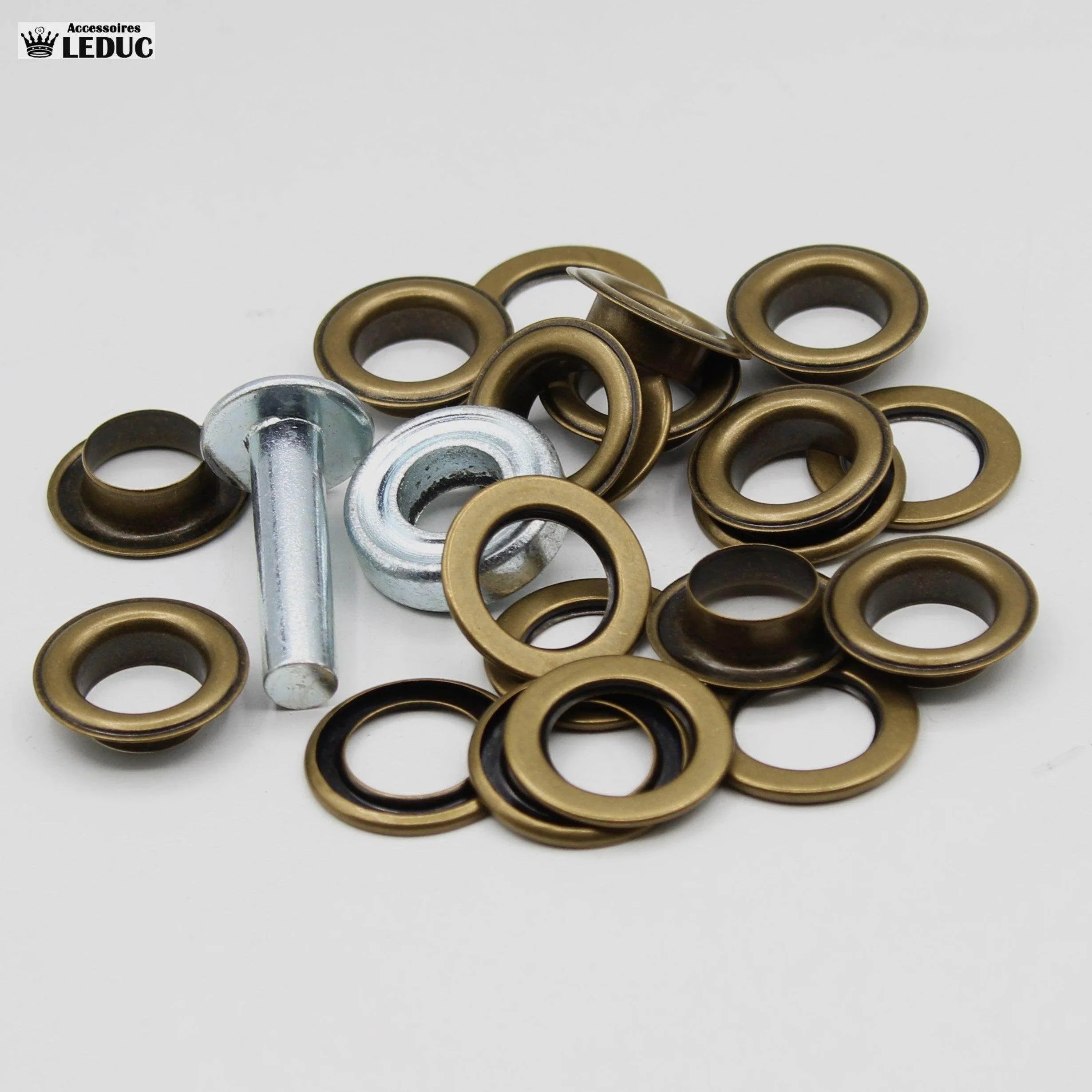 Eyelets Gold , Silver, Bronze, Gunmetal and Rust with Tool - ACCESSOIRES LEDUC BV