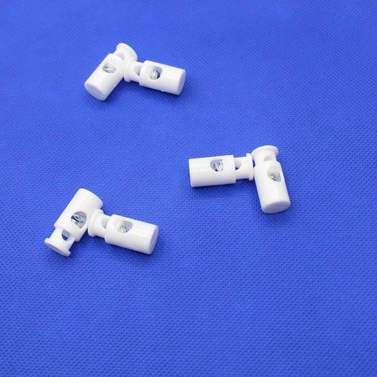 6 White Cord Stoppers 28mm - ACCESSOIRES LEDUC BV