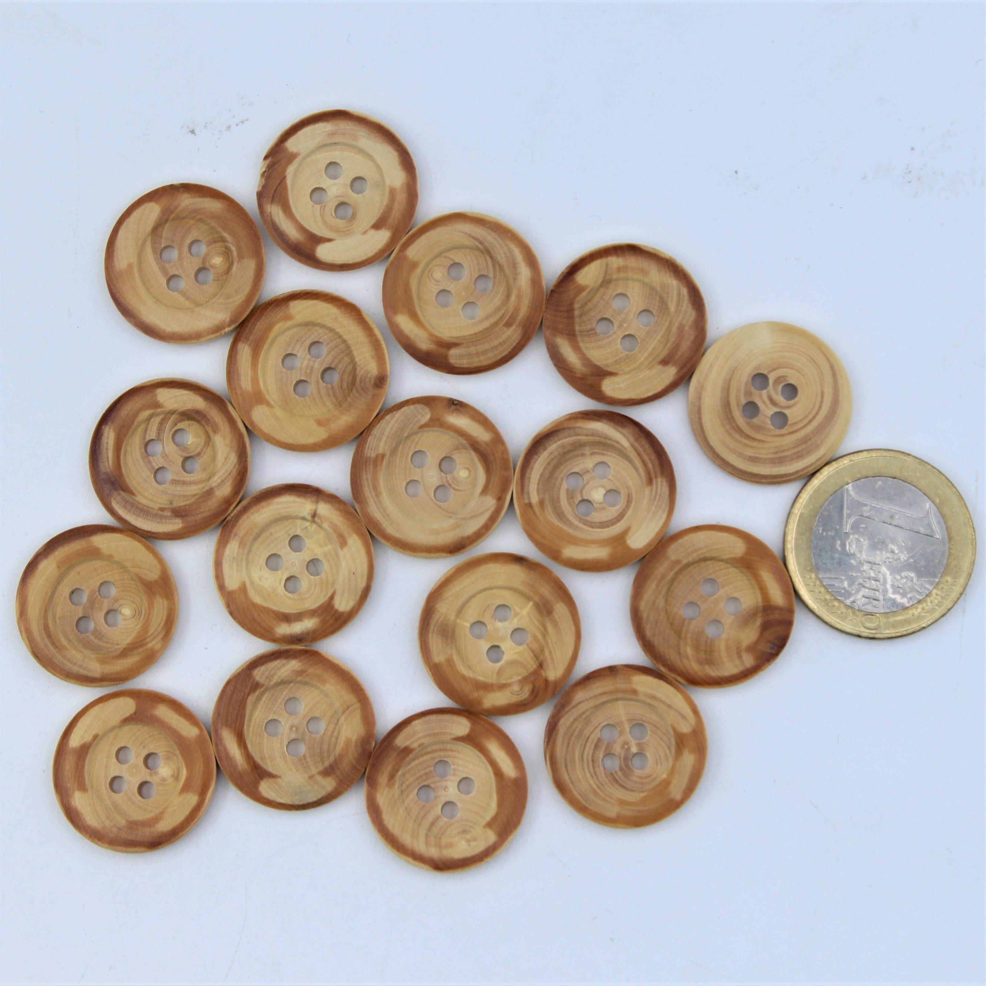 Clear Wood Button 4 holes #KB44000 - ACCESSOIRES LEDUC BV