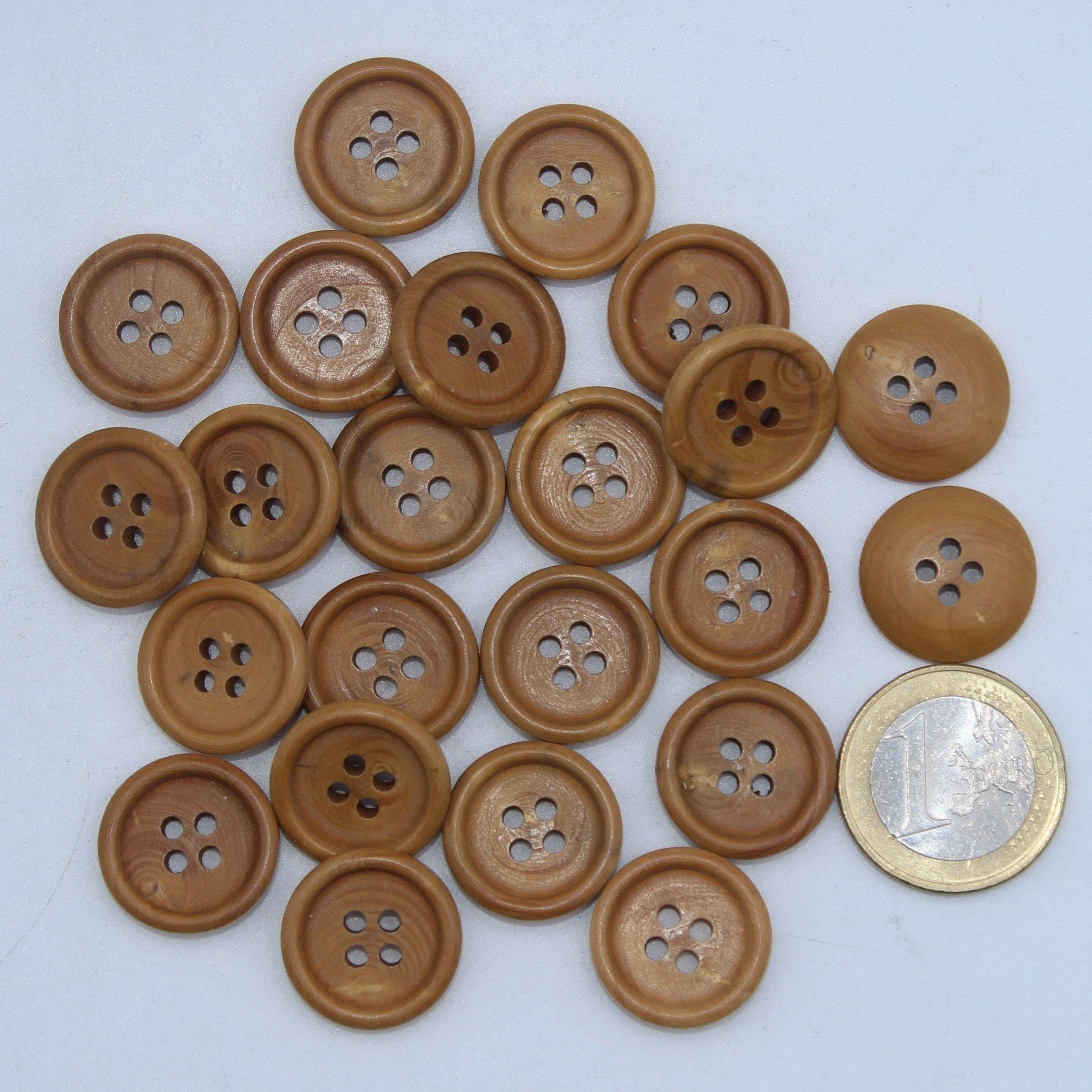 Warm Wooden Button 4 holes #KB44001 - ACCESSOIRES LEDUC BV