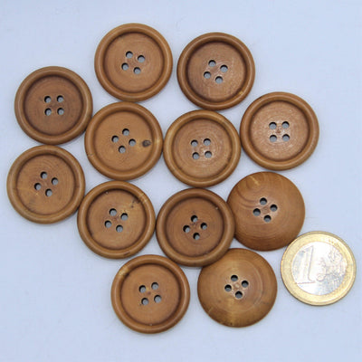 Warm Wooden Button 4 holes #KB44001 - ACCESSOIRES LEDUC