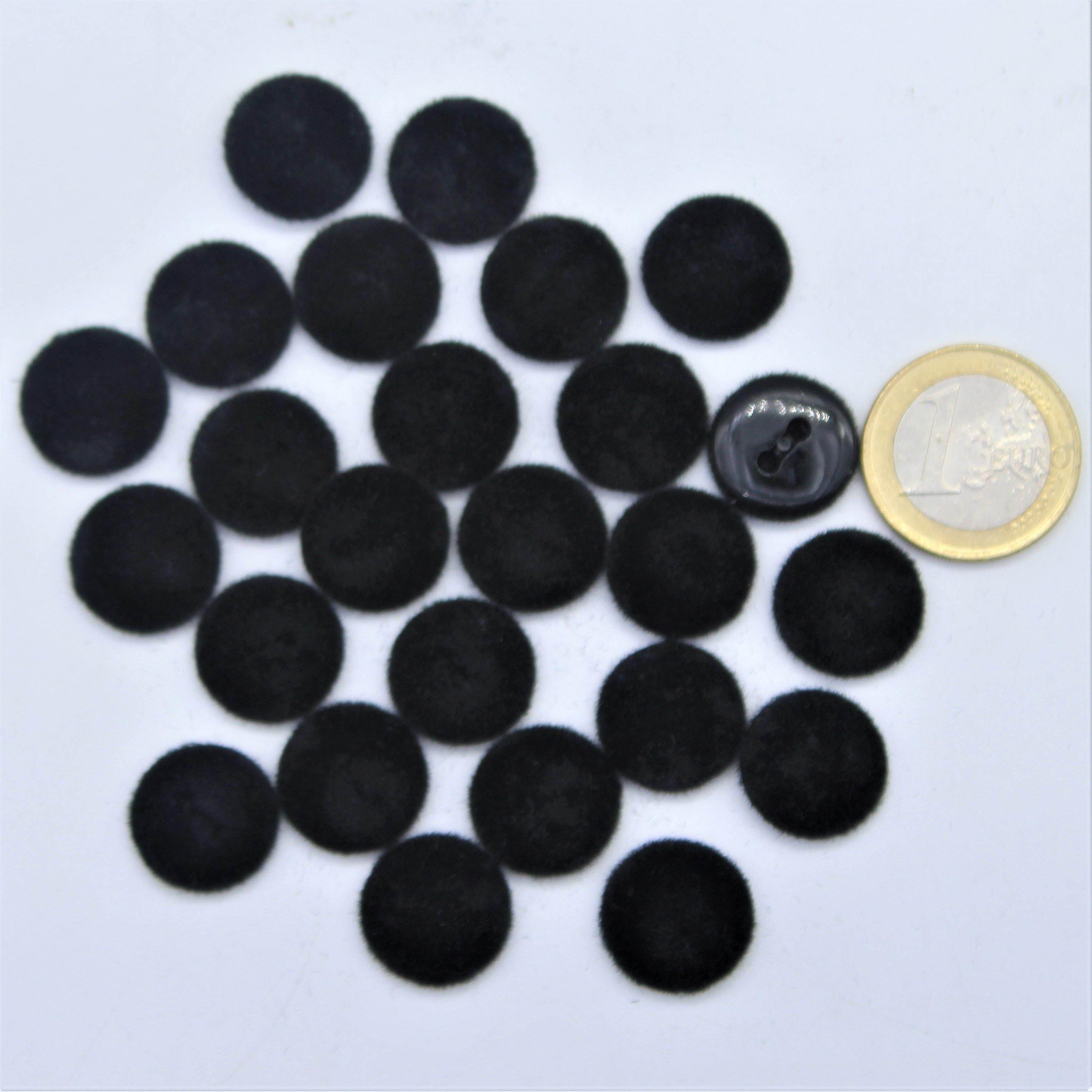 Black Velvet Nylon Button 2 holes #KN24000 - ACCESSOIRES LEDUC BV