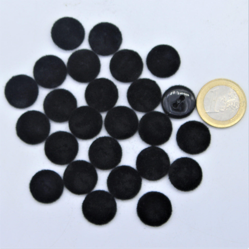 Black Velvet Nylon Button 2 holes #KN24000 - ACCESSOIRES LEDUC