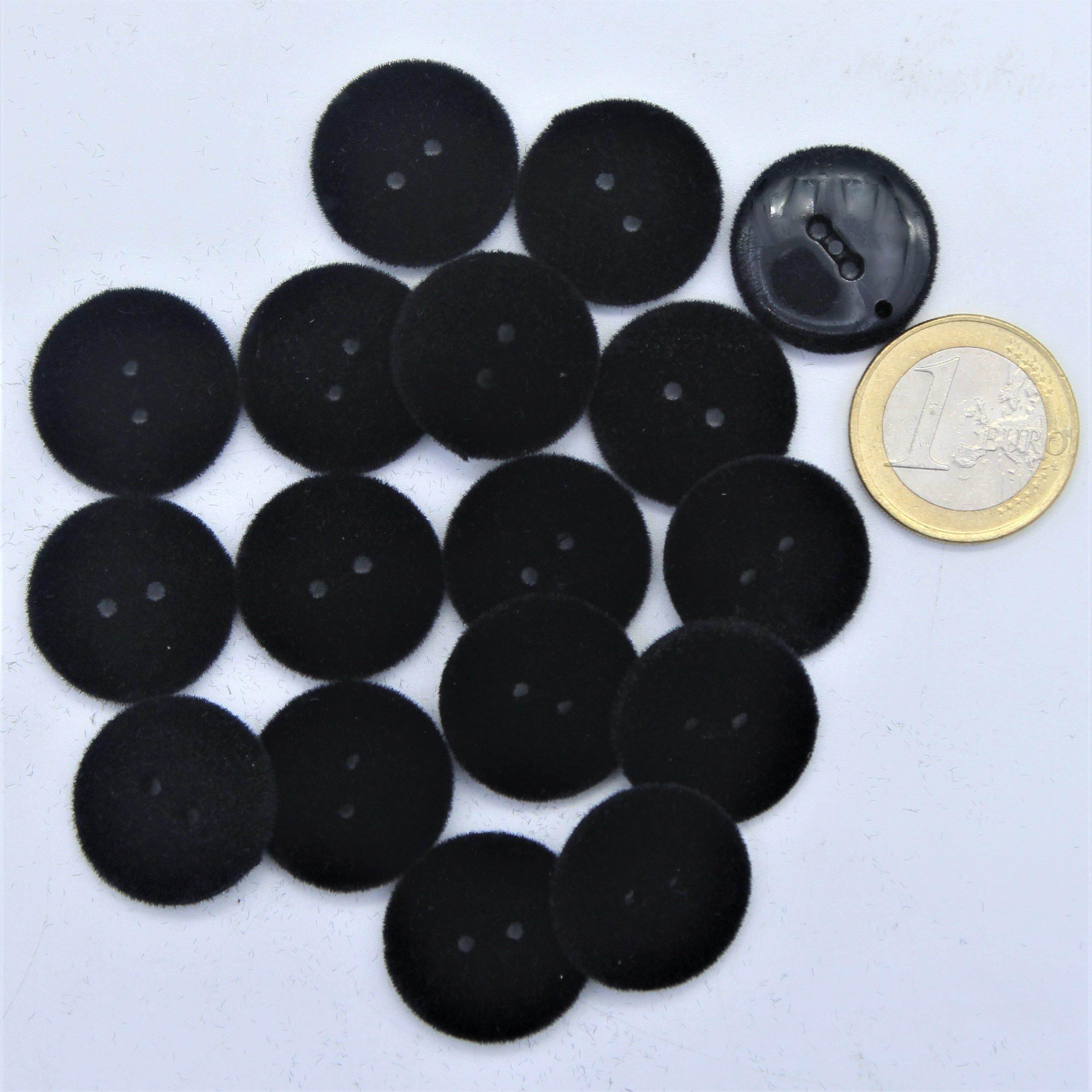 Black Velvet Nylon Button 2 holes #KN24000 - ACCESSOIRES LEDUC BV