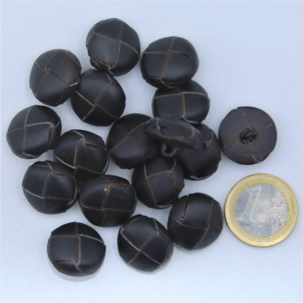 Brown Regenerated Leather Shank Button #KCQ4006 - ACCESSOIRES LEDUC BV