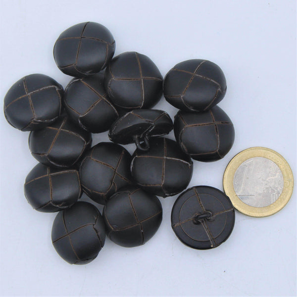 Brown Regenerated Leather Shank Button #KCQ4006 - ACCESSOIRES LEDUC BV