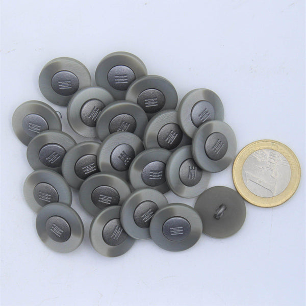 Grey Sān gān Compound Shank Button #KCQ4009 - ACCESSOIRES LEDUC BV