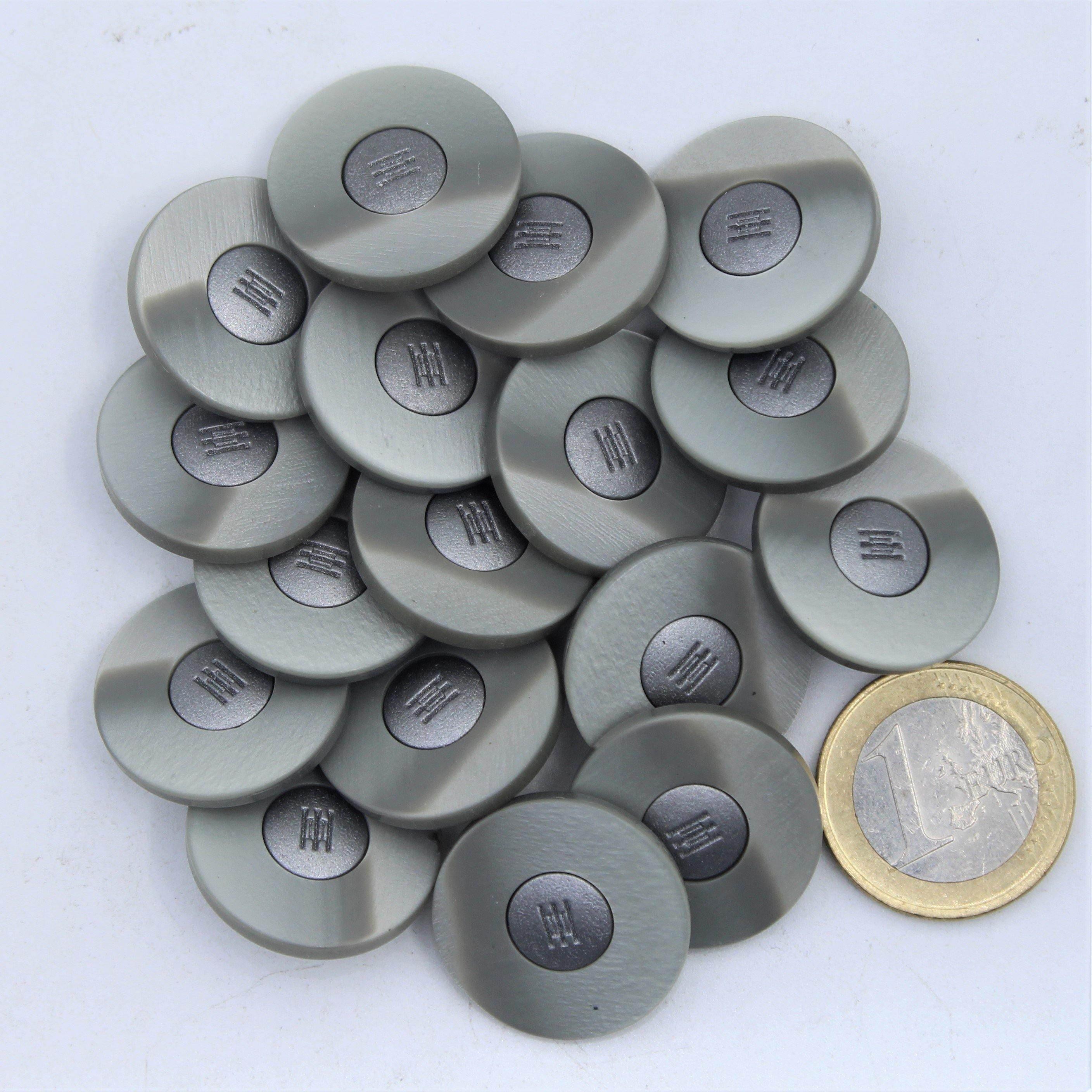 Grey Sān gān Compound Shank Button #KCQ4009 - ACCESSOIRES LEDUC BV