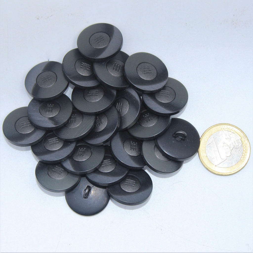 Black Sān gān Compound Shank Button #KCQ4010 - ACCESSOIRES LEDUC