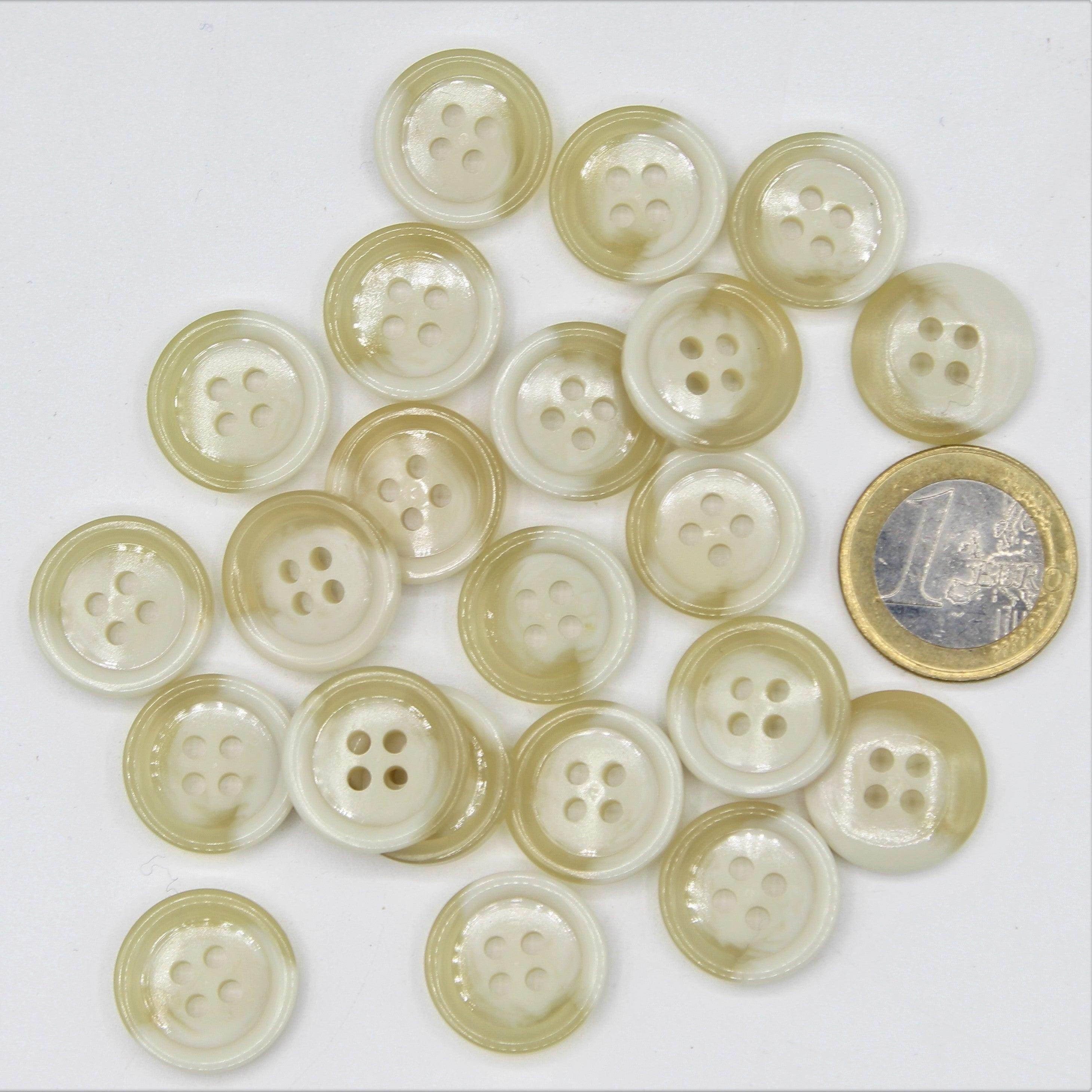 Galalith Marble Button Offwhite #KG44000 - ACCESSOIRES LEDUC BV