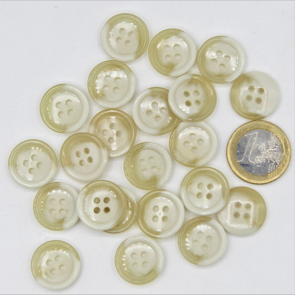 Galalith Marble Button Offwhite #KG44000 - ACCESSOIRES LEDUC