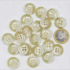 Galalith Marble Button Offwhite #KG44000 - ACCESSOIRES LEDUC
