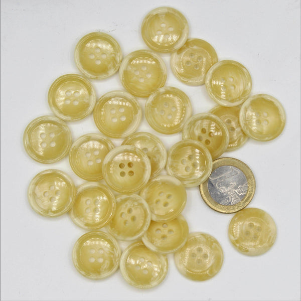 Galalith Marble Button Ecru #KG44001 - ACCESSOIRES LEDUC BV