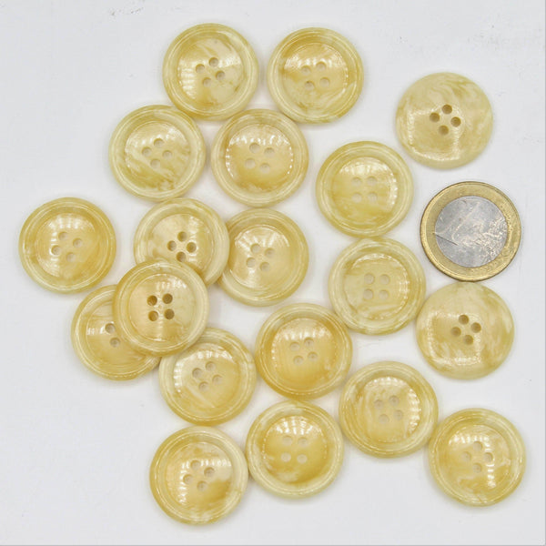 Galalith Marble Button Ecru #KG44001 - ACCESSOIRES LEDUC BV