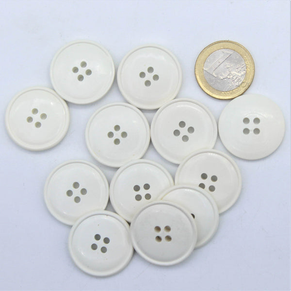 Galalith Classic White Blazer Button #KG44007 - ACCESSOIRES LEDUC BV