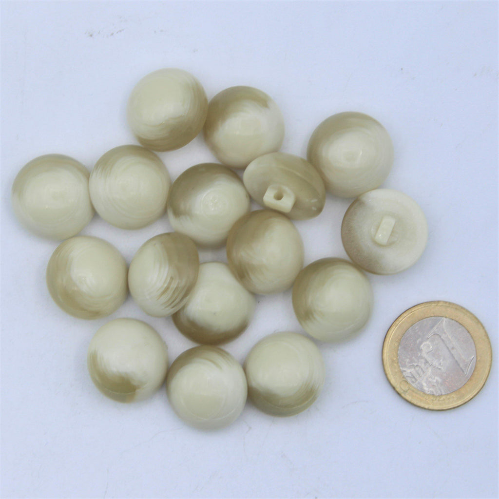 Galalith Offwhite Marble Shank Button #KGQ4000 - ACCESSOIRES LEDUC