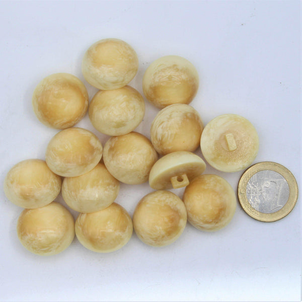 Galalith Ecru Marble Shank Button #KGQ4002 - ACCESSOIRES LEDUC BV