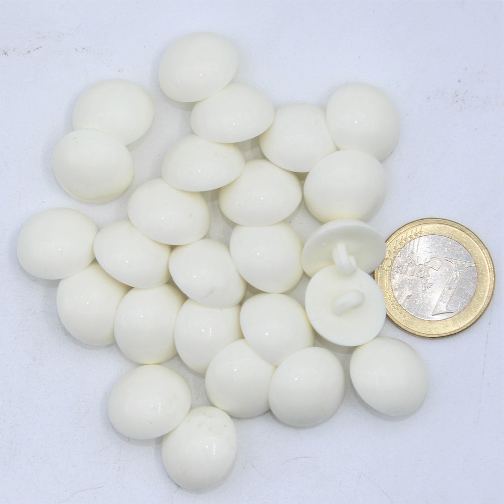 Galalith Milk White Shank Button #KGQ4005 - ACCESSOIRES LEDUC