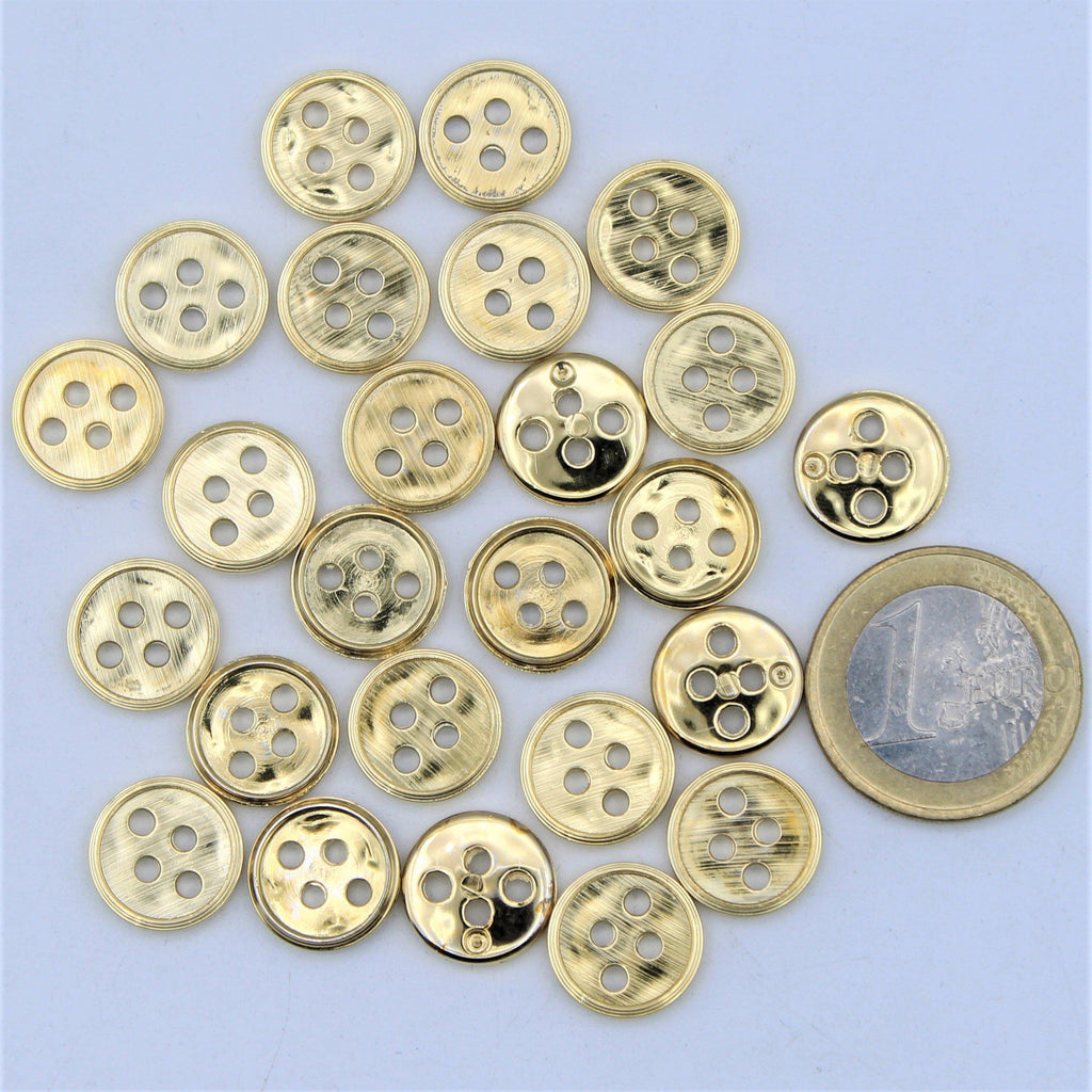 Metal Gold Button 4 Holes #KM44000 - ACCESSOIRES LEDUC
