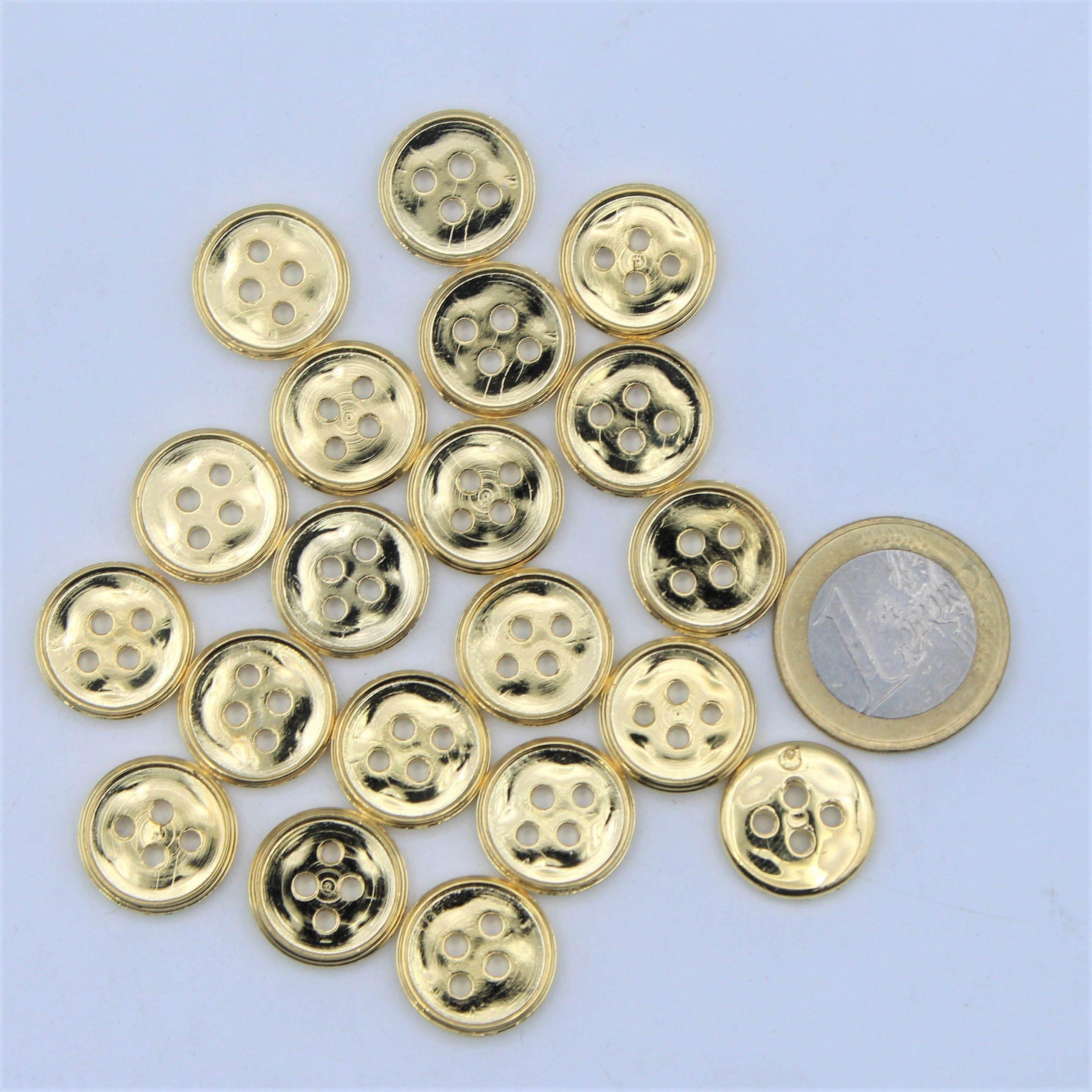 Metal Gold Button 4 Holes #KM44000 - ACCESSOIRES LEDUC BV