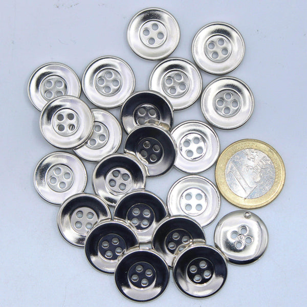 Classic Metal 4 Holes Button #KM44003 - ACCESSOIRES LEDUC BV
