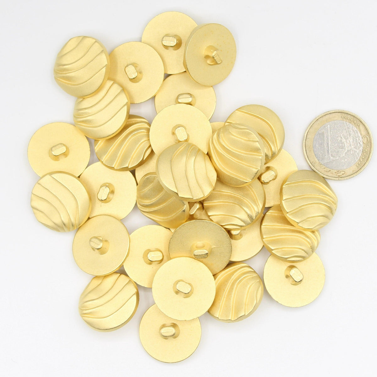 Gold Metal Wave lines style Vintage Blazer Buttons #KMQ028 - ACCESSOIRES LEDUC